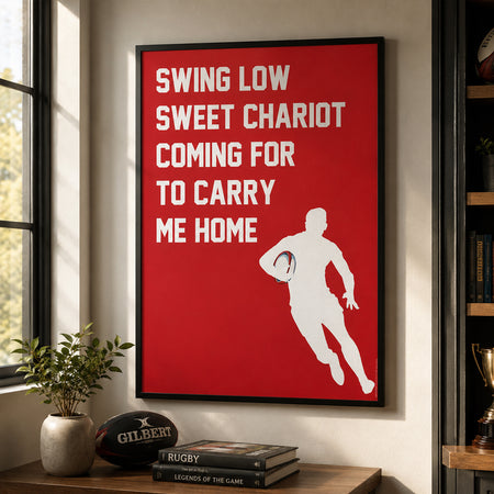 Swing Low Sweet Chariot Rugby Poster - A3