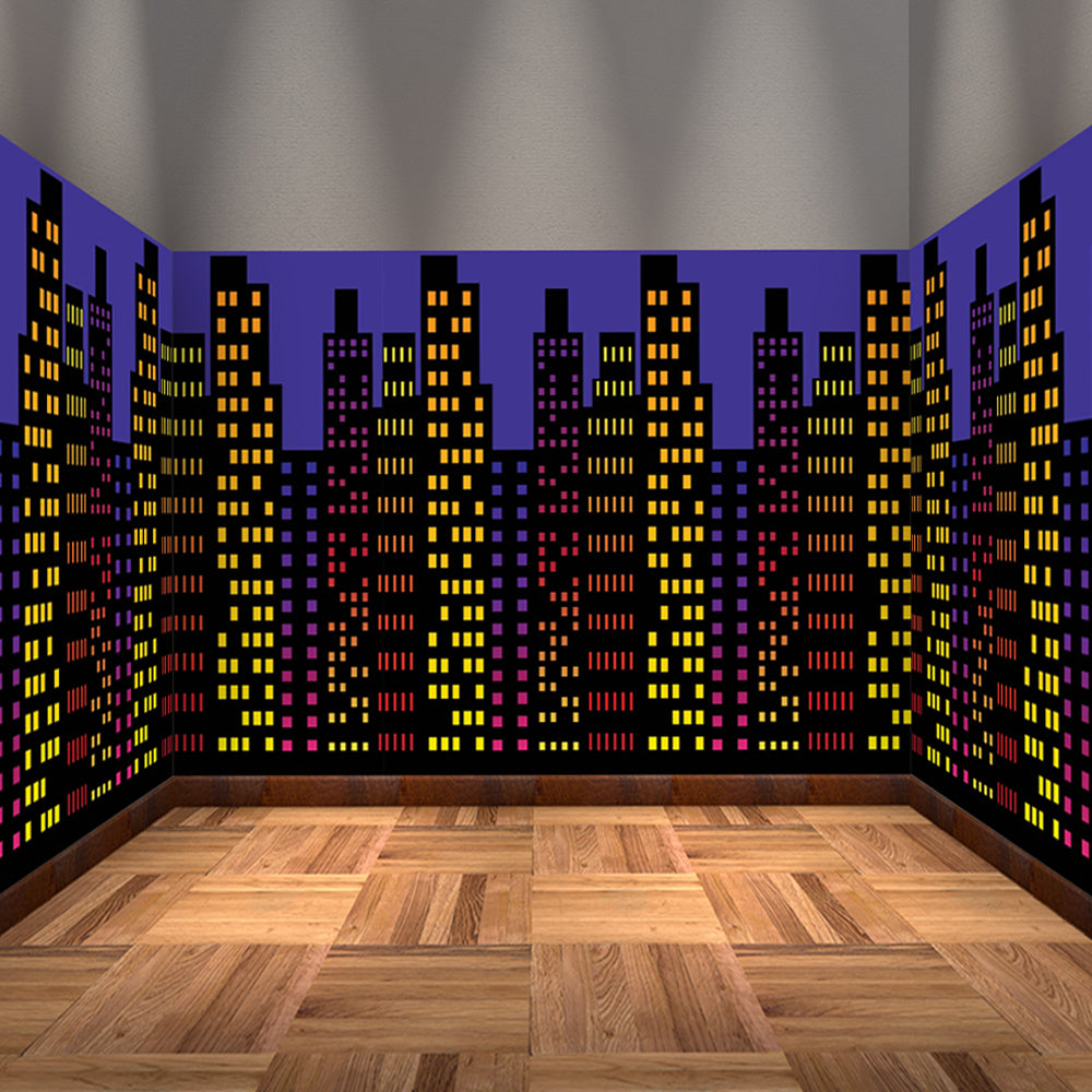Building For Backdrop Cityscape Skyscraper Buildings Backdrop Decoration – Party Packs