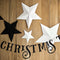 White Paper Stars Hanging Christmas Decoration - Pack of 6