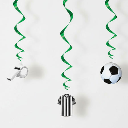 Football Championship Swirl Decorations - 66cm - Pack of 3