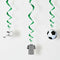 Football Championship Swirl Decorations - 66cm - Pack of 3
