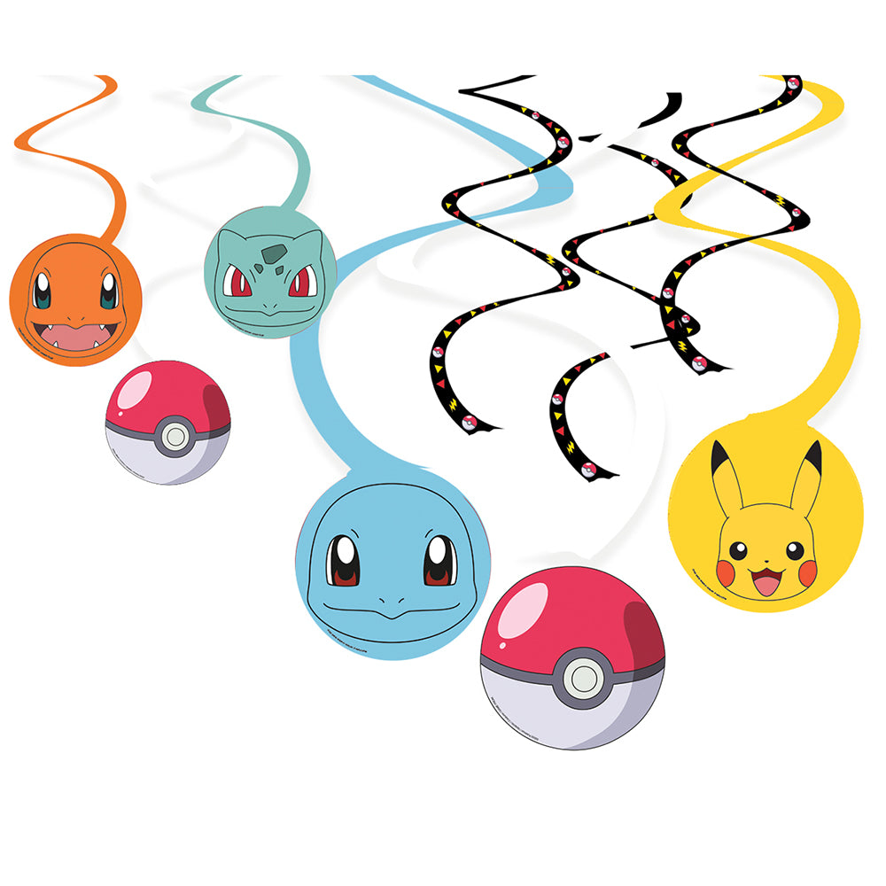 Pokemon Swirl Decorations - Pack of 6