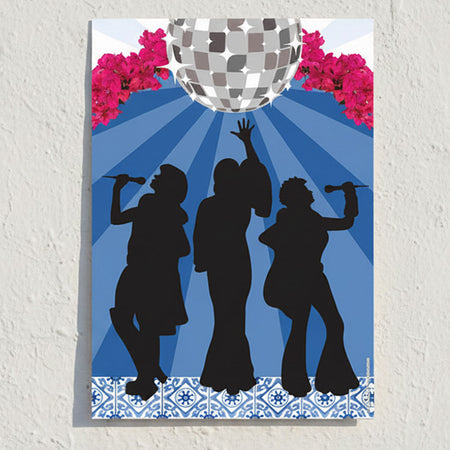 Dancing Queen Group Silhouette Portrait Poster - A3