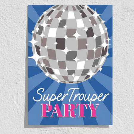 Super Trouper Portrait Disco Ball Poster - A3