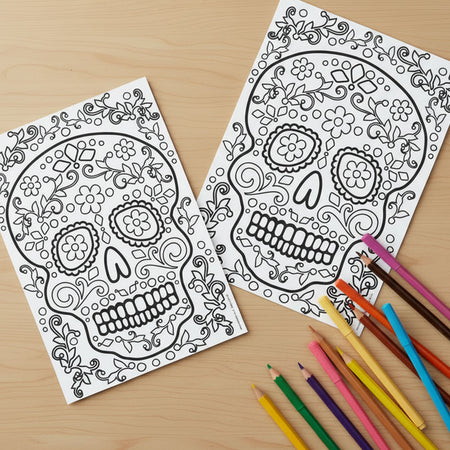 Sugar Skull Halloween Colouring In Sheet - A4