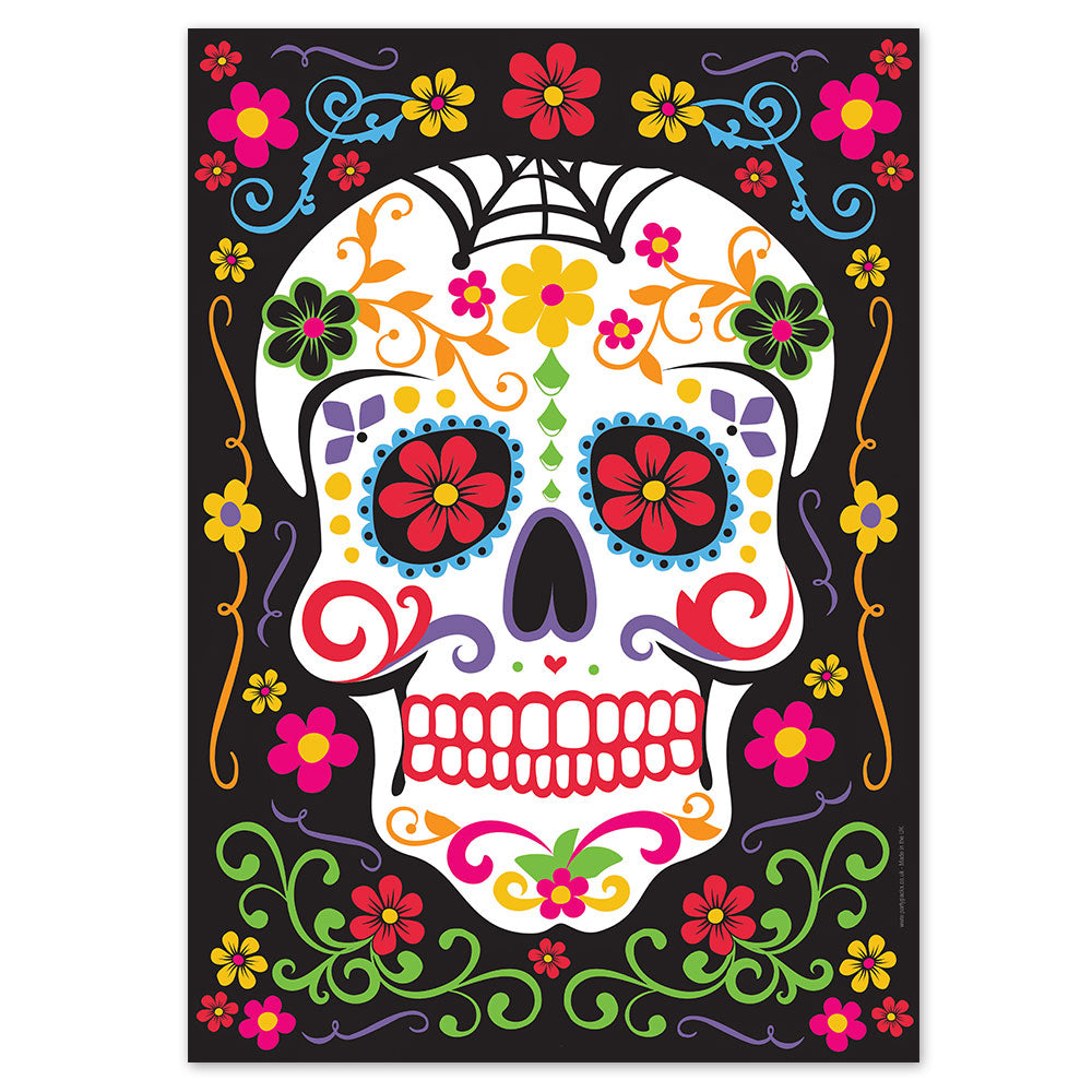 Day of the Dead Skull Poster - A3
