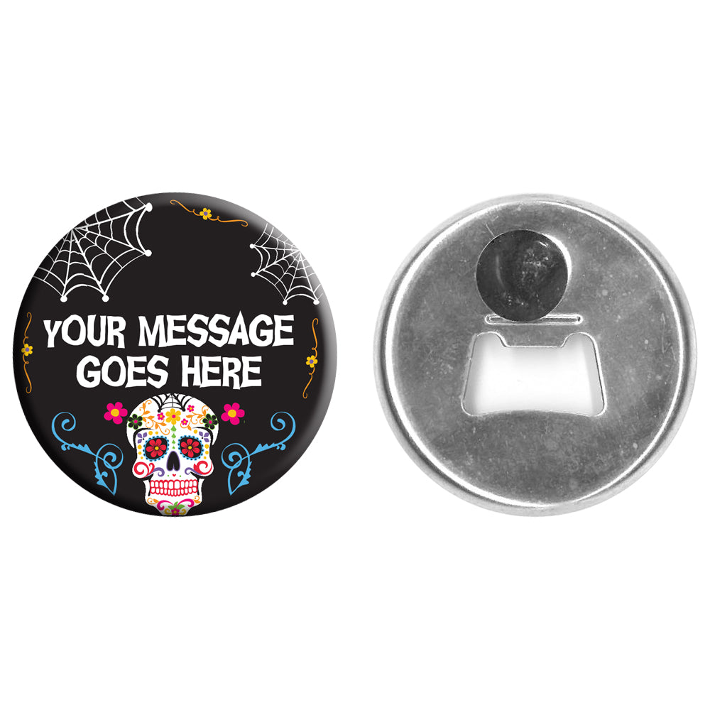 Personalised Bottle Opener Magnet - Day of the Dead - 58mm
