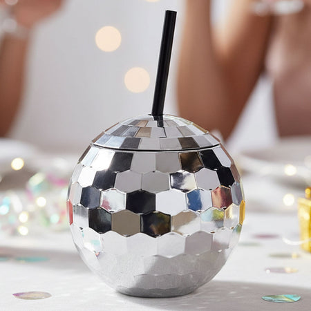 Disco Ball 3D Cup With Straw - 600ml