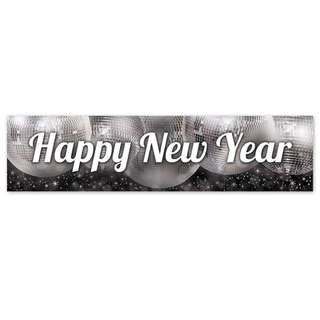 Disco Party Happy New Year Banner - 120cm x 30cm
