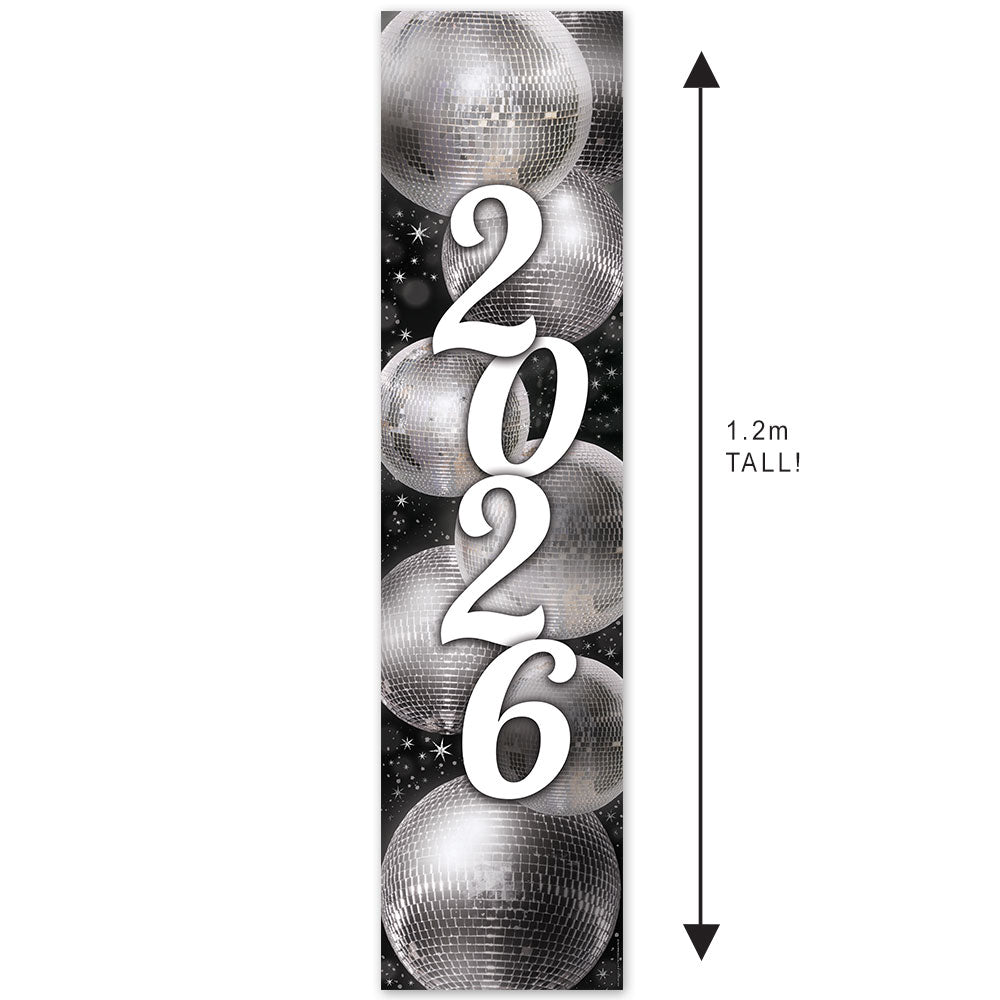 Disco Party New Year's Eve Year Portrait Banner - 1.2m