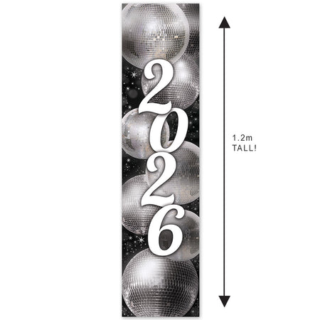 Disco Party New Year's Eve Year Portrait Banner - 1.2m