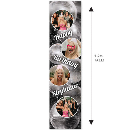 Disco Party Personalised Multi Photo Portrait Banner - 1.2m