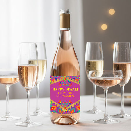 Personalised Diwali Wine Labels - Sheet of 4