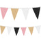 Dusky Pink, Coffee, White & Black Fabric Bunting - 8m