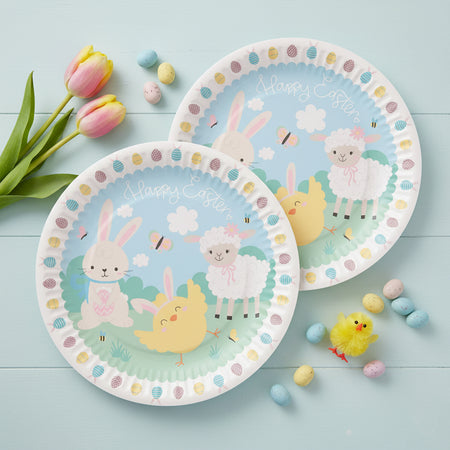 Colourful Easter Paper Plates - 23cm - Pack of 10