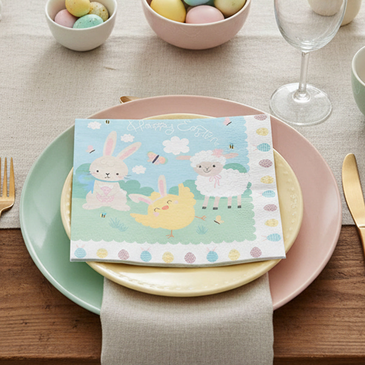 Cute Easter Paper Napkins Pack of 20 | Easter Party Tableware – Party Packs