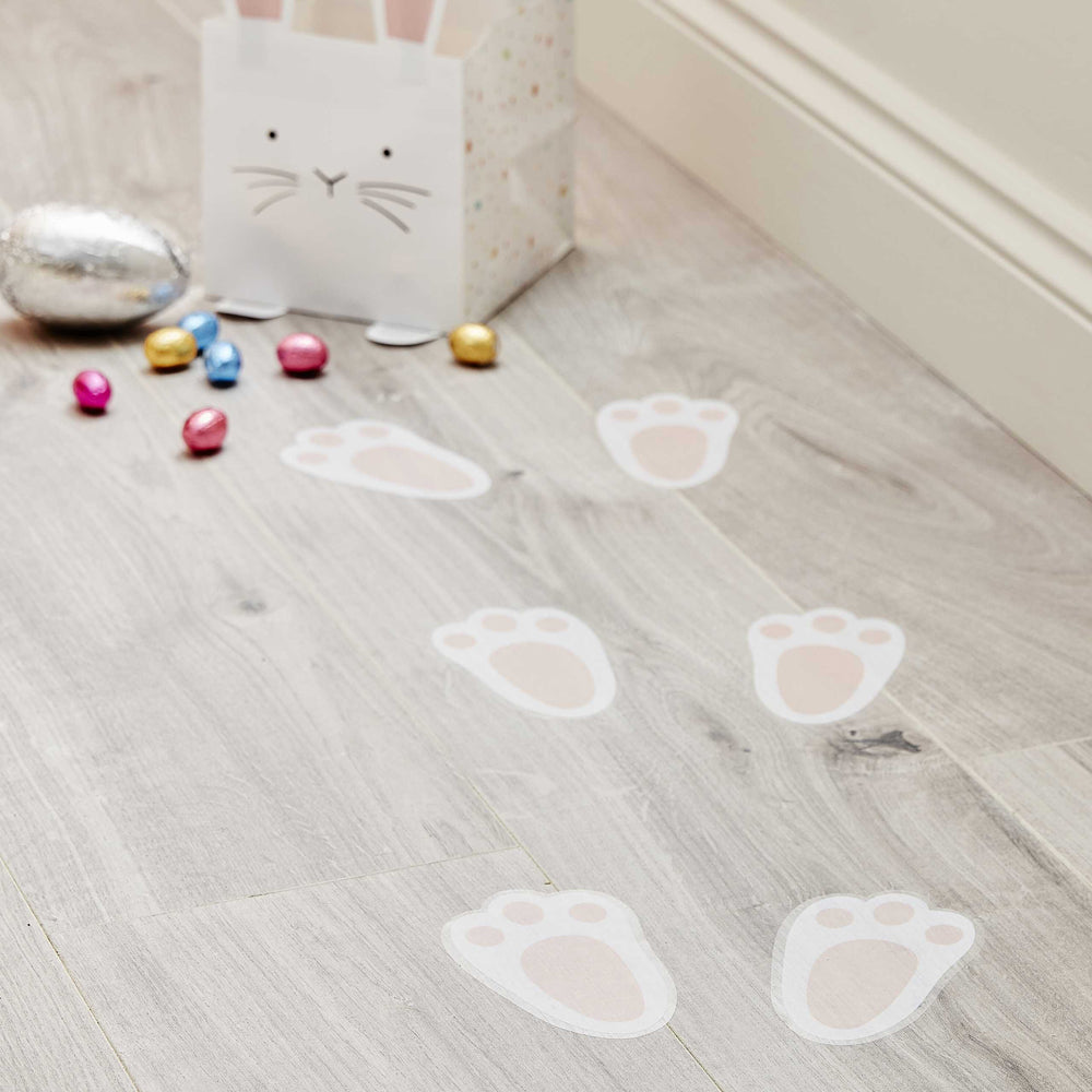 Easter Bunny Footprint Floor Stickers - Pack of 10