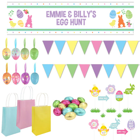 Easter Egg Hunt Pack with Personalised Banner - For 8