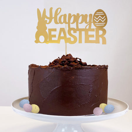 Happy Easter Gold Foil Cake Topper - Each