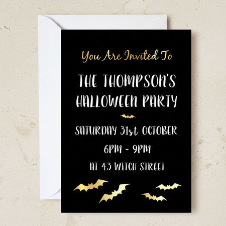 Halloween Eat, Drink & Be Scary Personalised Invitations - Pack of 16