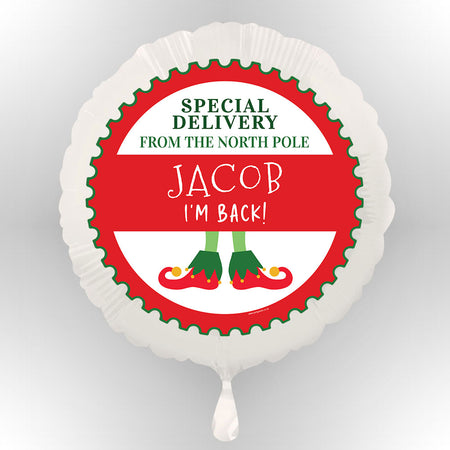 Personalised Christmas Elf I'm Back Balloon (Not Inflated)