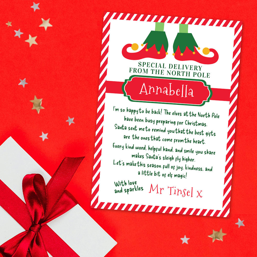 Personalised Elf I'm Back Letter - A4
