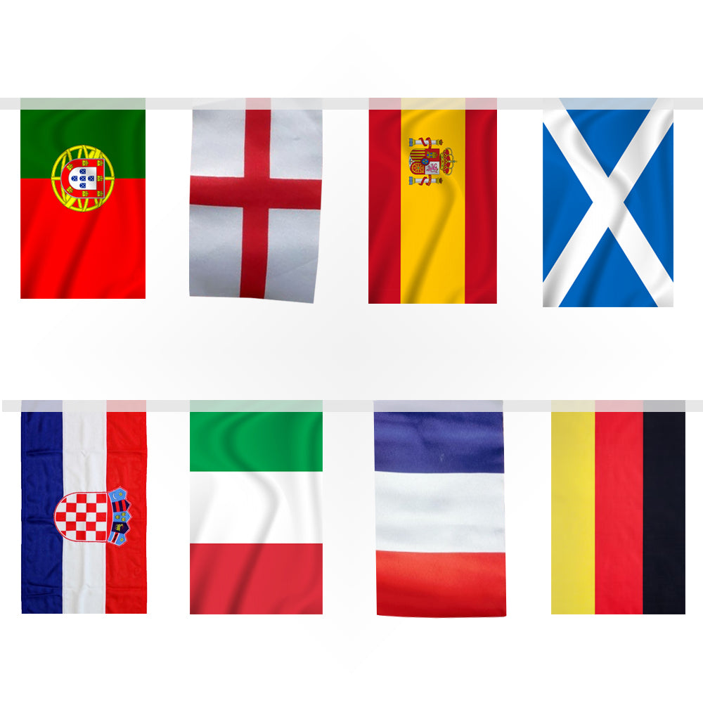 Euro 2024 Football Countries Fabric Bunting - 24 Flags - 8m