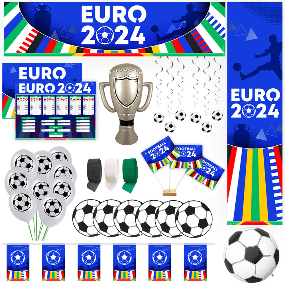 Large Euro 2024 Football Decoration Party Pack - With Match Fixtures Poster