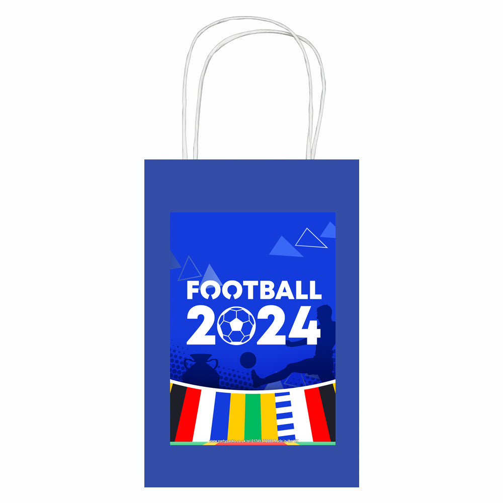 Euro Football 2024 Paper Party Bags with Handles - Pack of 12