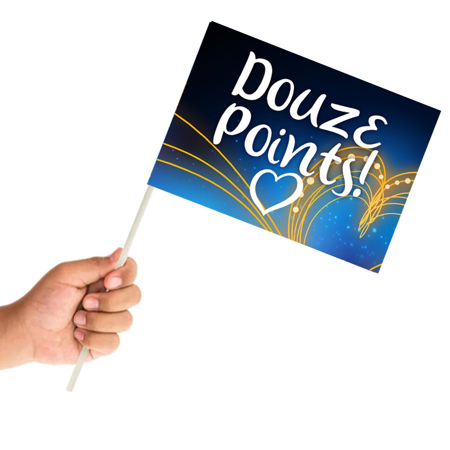 Song Contest "Douze Points!" Paper Hand Waving Flag - 25cm