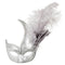 Silver Feather Venetian Masquerade Eye Mask