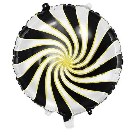 Black and White Candy Swirl Foil Balloon - 14