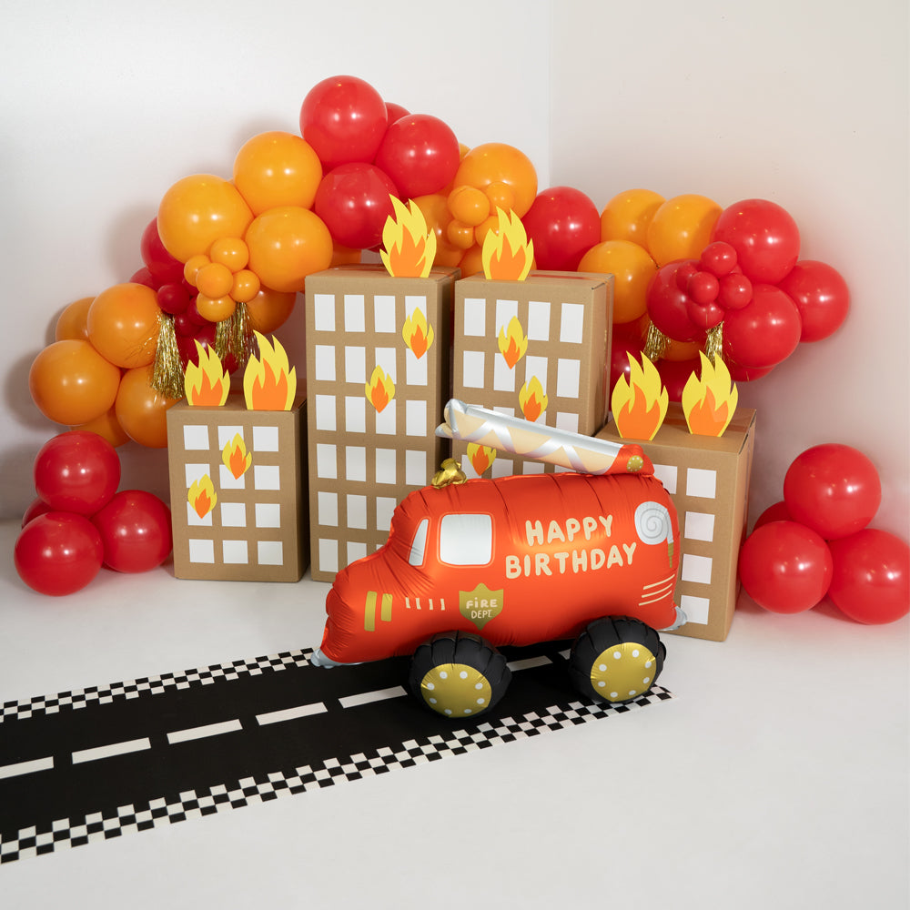Fire Engine Happy Birthday Foil Balloon - 26"