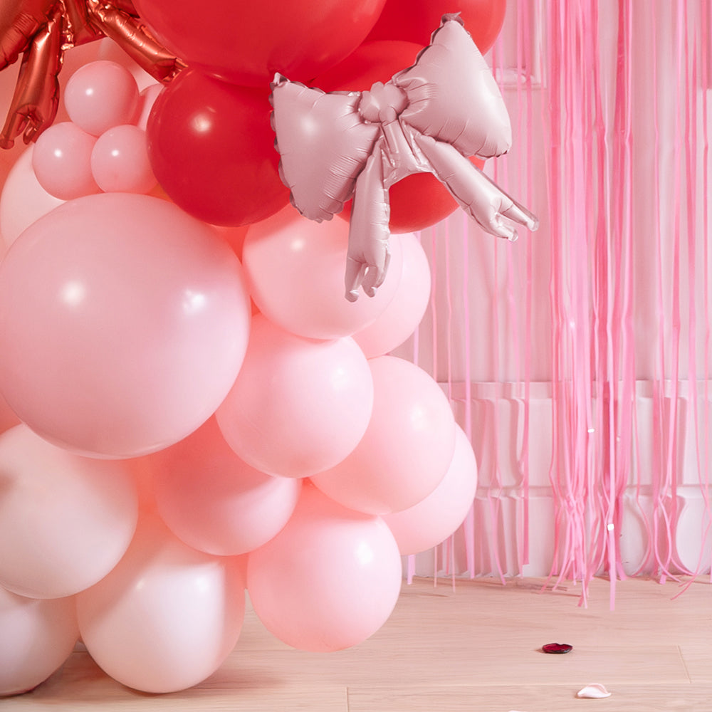 Small Pink Bow Foil Balloons - 10" - Pack of 5
