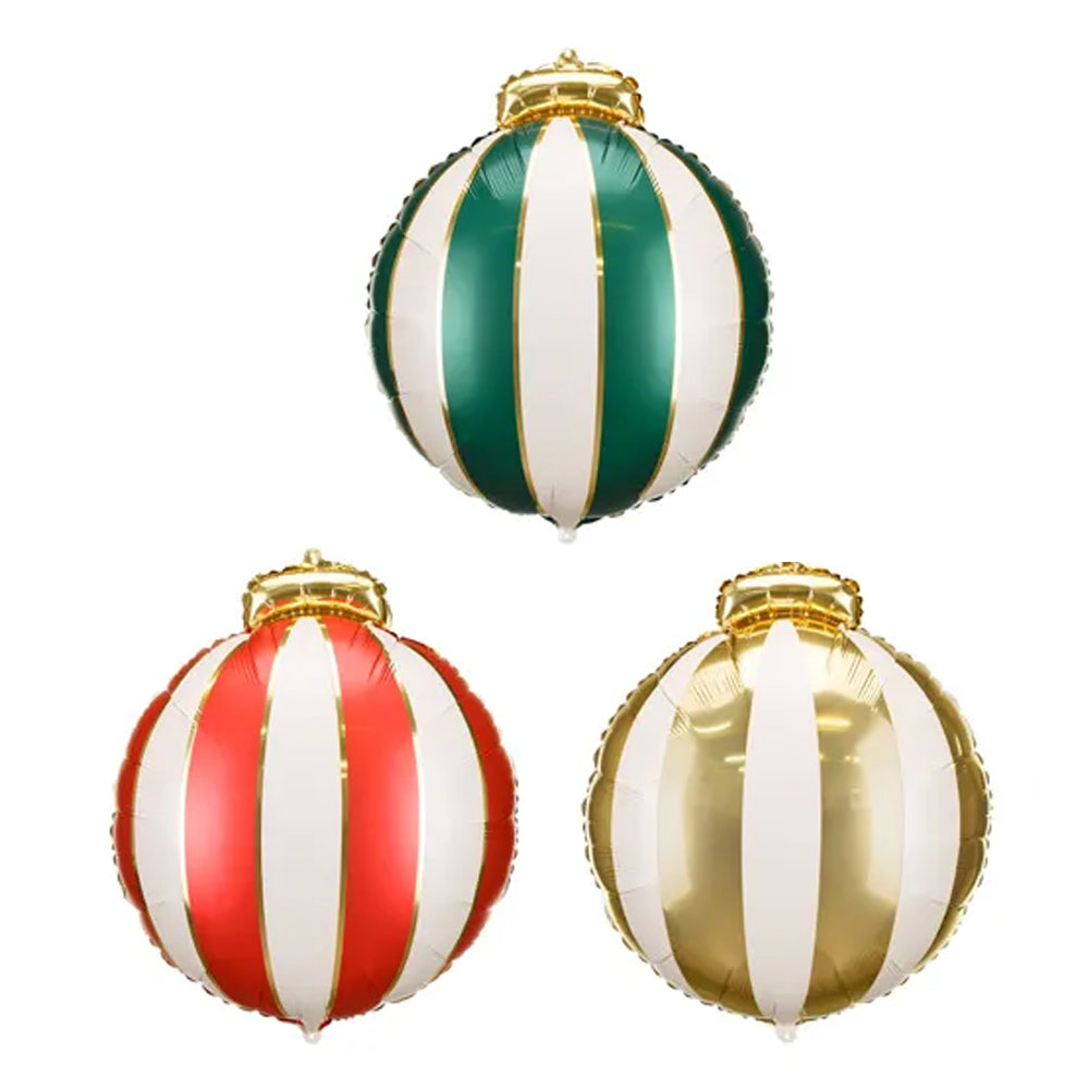 Christmas Baubles Foil Balloons - 18" - Pack of 3