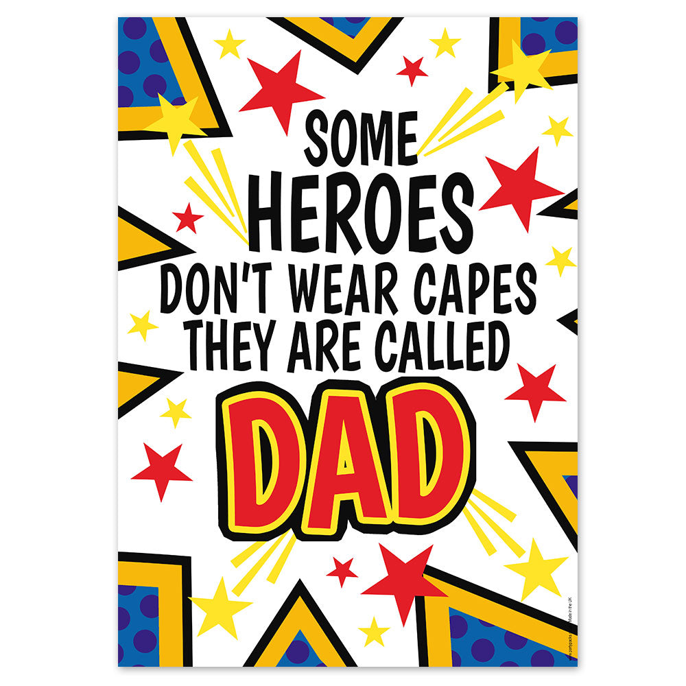 Superhero Dad Quote Poster - A3