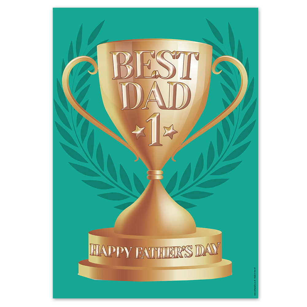 Father's Day Best Dad Trophy Poster - A3