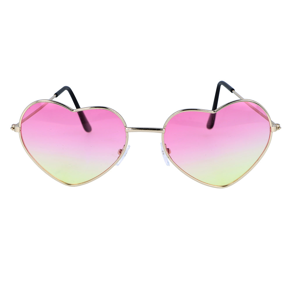Pink and Yellow Heart Ombre Shaped Glasses