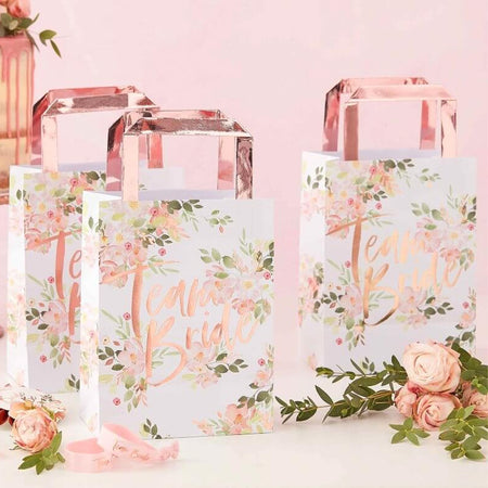 Floral Team Bride Hen Party Bags - Pack of 5