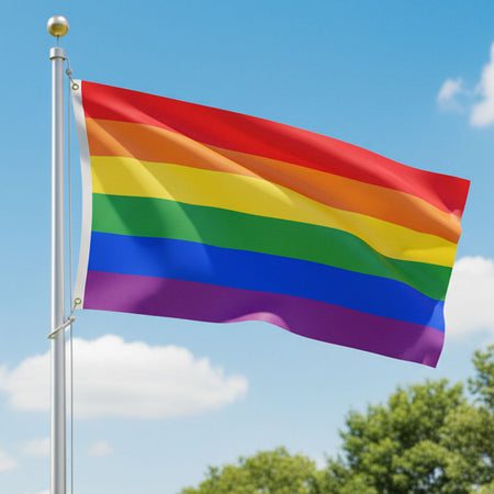 Rainbow Gay Pride LGBTQ+ Polyester Fabric Flag 5ft x 3ft