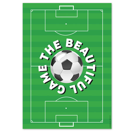 The Beautiful Game Football Pitch Poster - A3