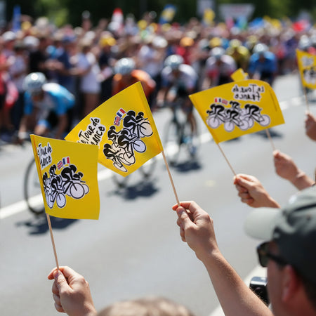 Tour de France Paper Table Flags - 15cm on 30cm Pole - Each