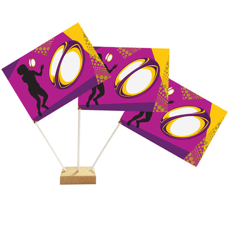 Women's Rugby Paper Table Flags - 15cm on 30cm Pole - Each