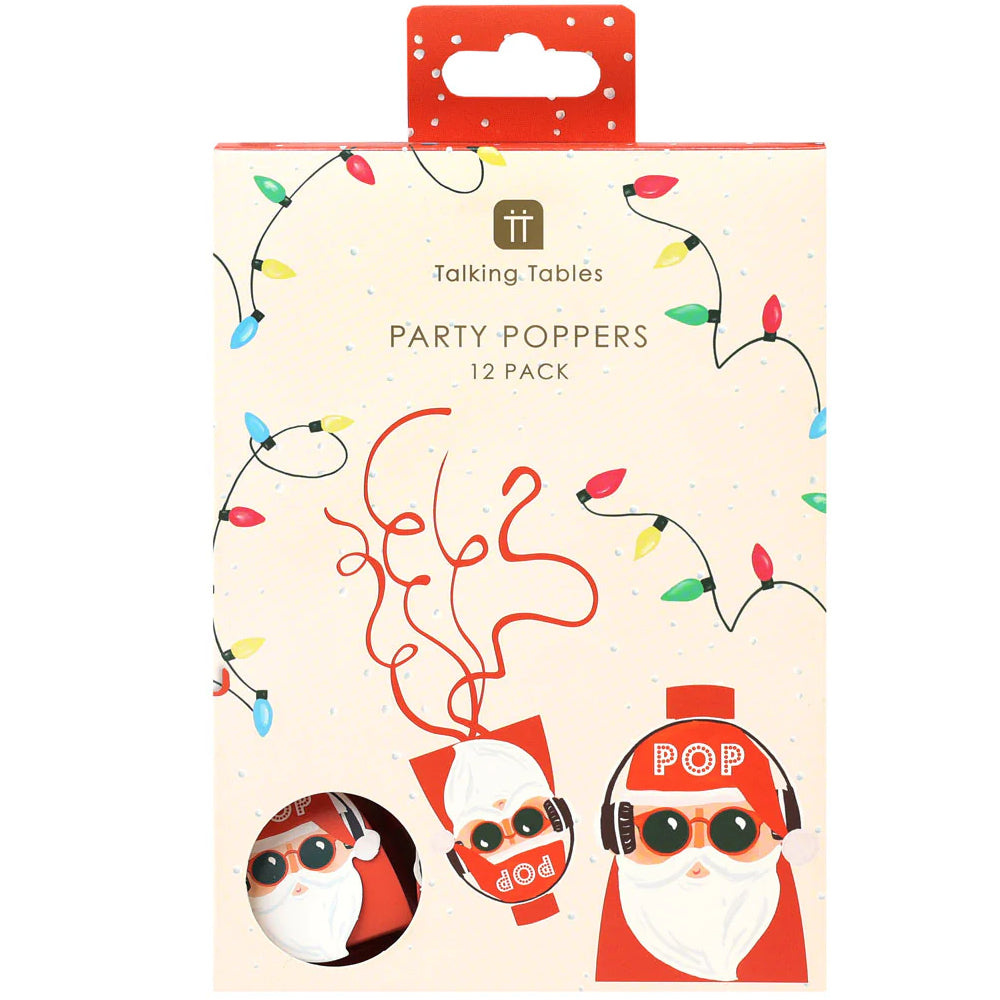 Santa Shaped Party Poppers - Pack of 12