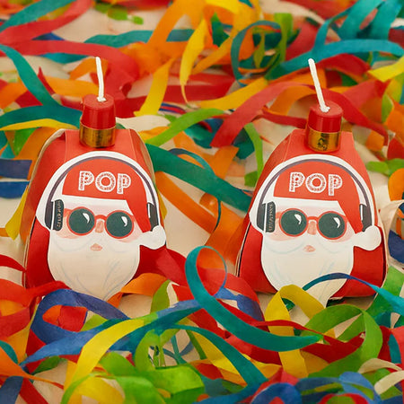 Santa Shaped Party Poppers - Pack of 12