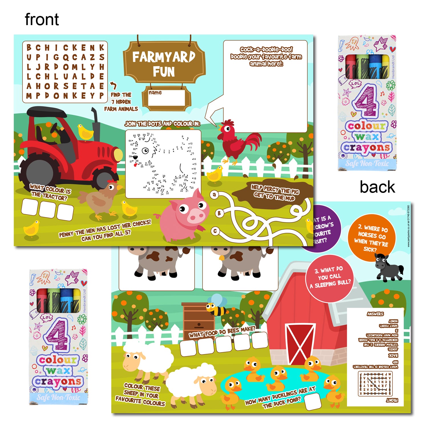 Farm Colouring Activity Pack - Pack of 100