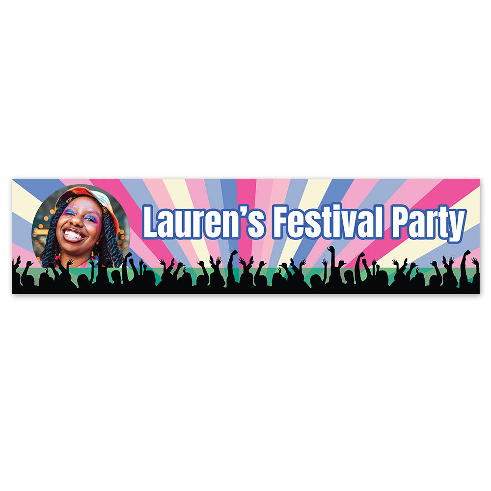 Personalised Festival Themed Photo Banner - 120cm x 30cm