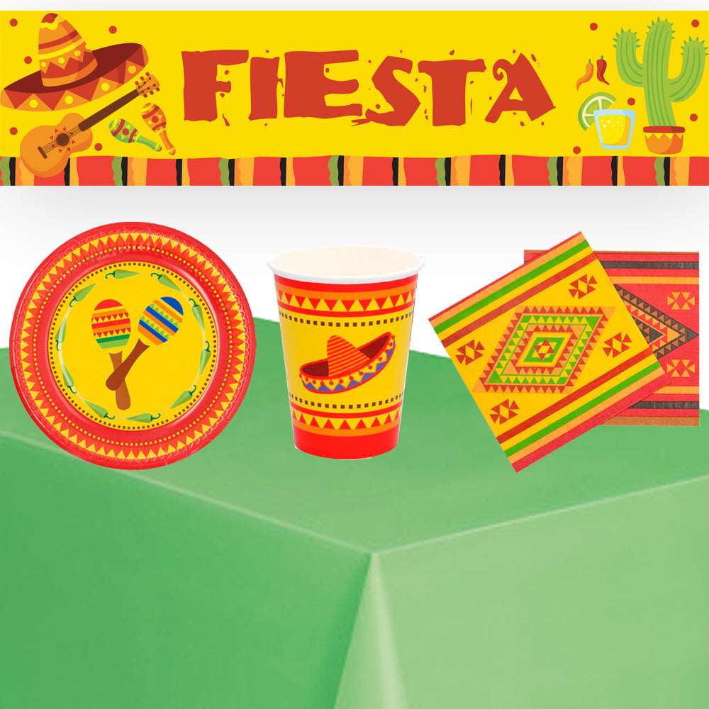 Mexican Fiesta Party Pack of 8 With FREE Banner!