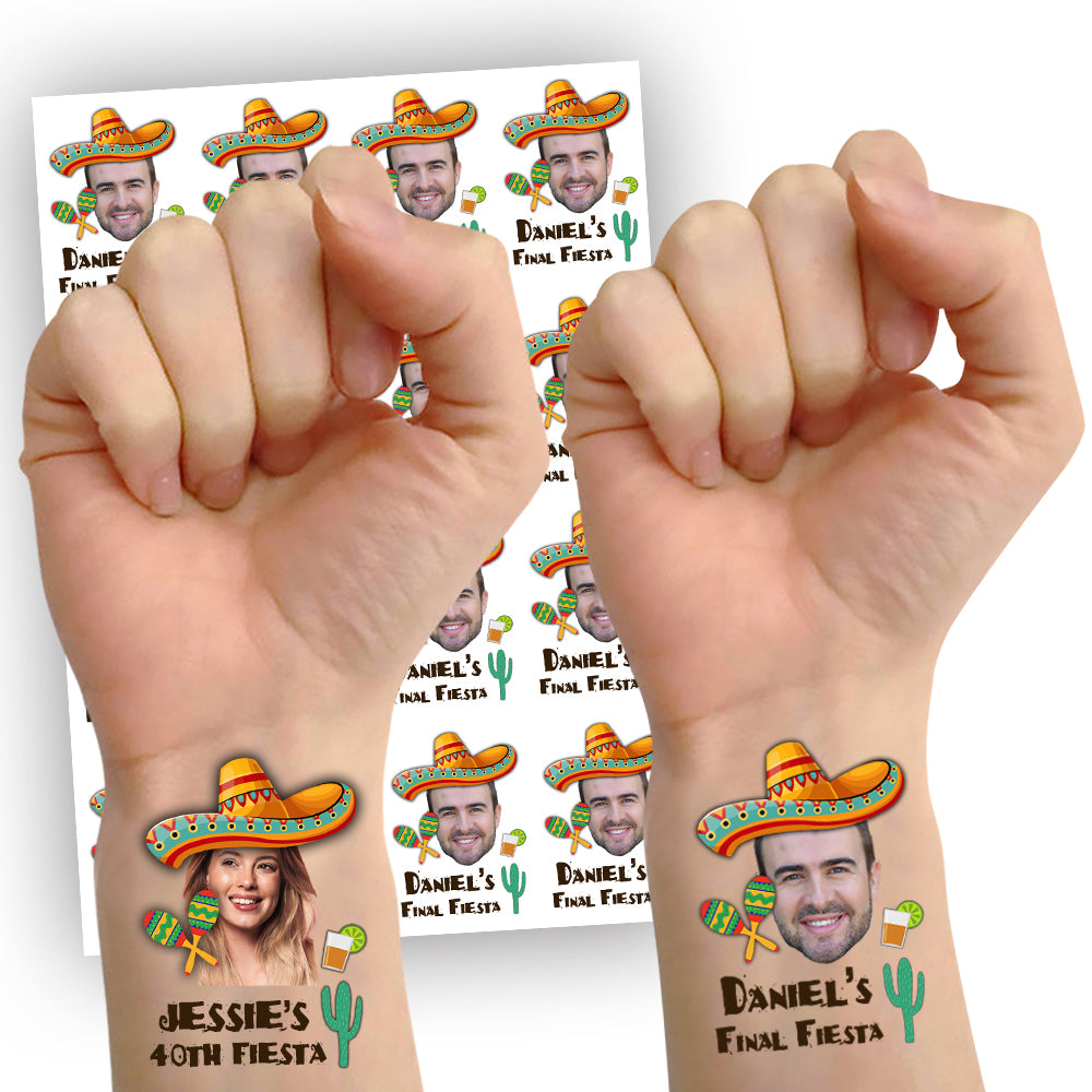 Personalised Bespoke Tattoos - Pack of 16 - Add your Face and Text ...