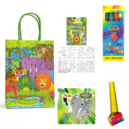 Filled Jungle Themed Party Bags - Pack of 100